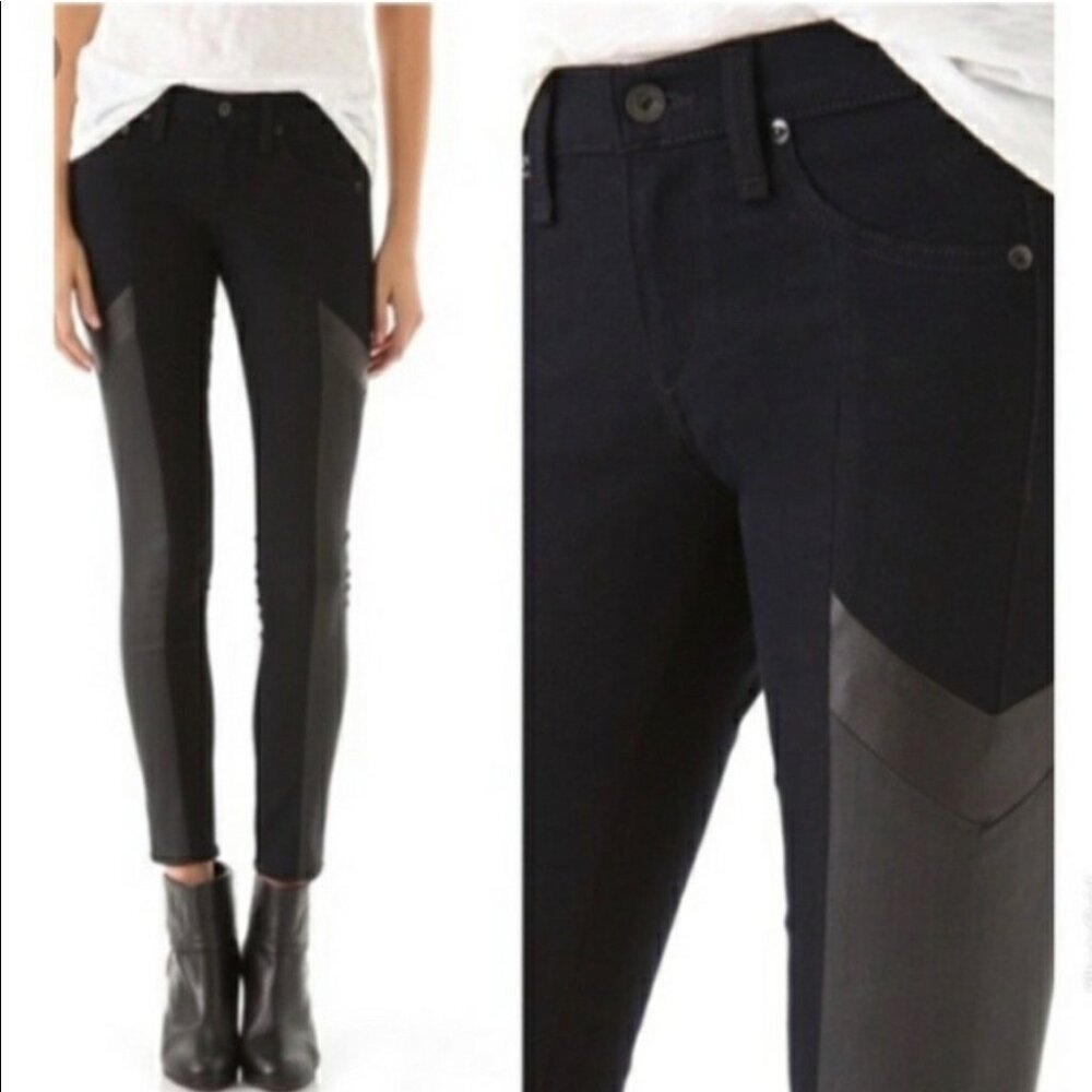 Rag & Bone Grand Prix Motorcross Midnight Skinny Jeans Size 27